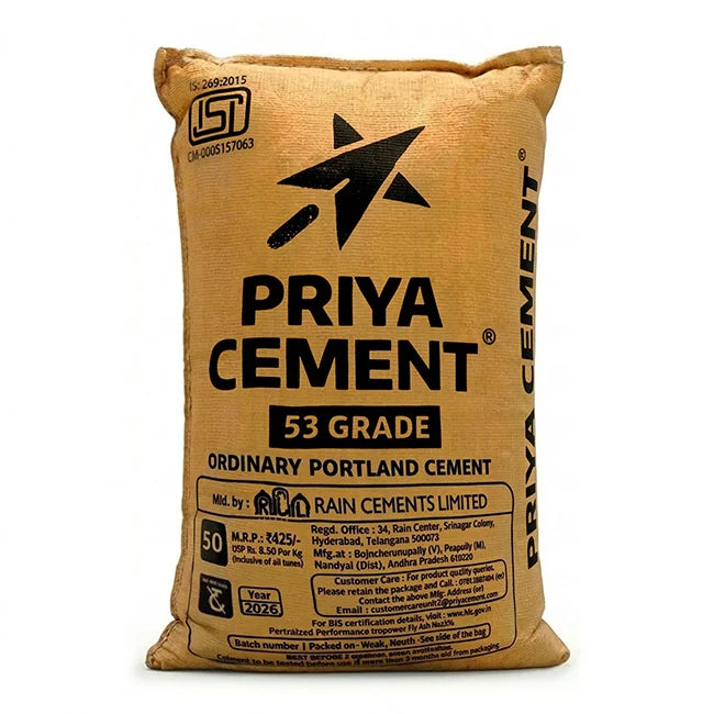 Priya OPC 53 Grade Cement, 50 Kg Bag