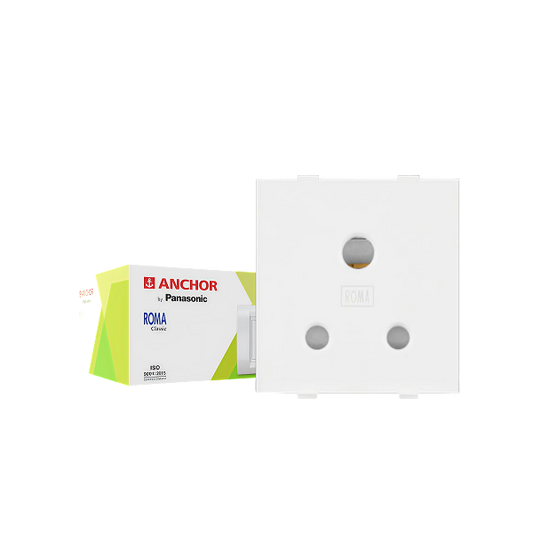 Anchor Roma 3 Pin Socket, 2 Module, White