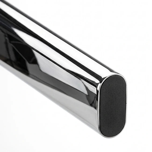 Hettich Wardrobe Oval Cabinet Rail, 2000 mm Length, Chrome Gloss