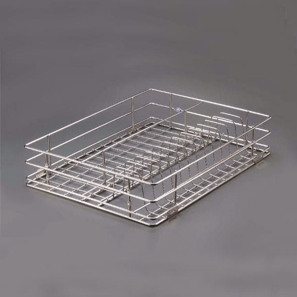 Ebco Cup & Saucer Kitchen Basket, SS304, 100mm Height, 505mm Depth